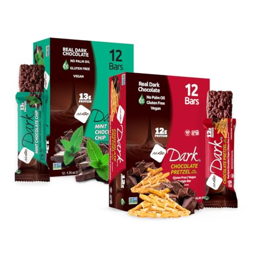 Image of NuGo Dark, Pretzel & Mint, 12-13g Vegan Protein Bar, Gluten Free, 24 Count