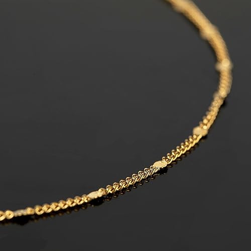 Miniatura 7 de UMAOKANG Cadenas de joyería de acero inoxidable chapadas en oro de 32.8 ft a granel, cadena cubana de lentejuelas pequeñas con anillos de salto y