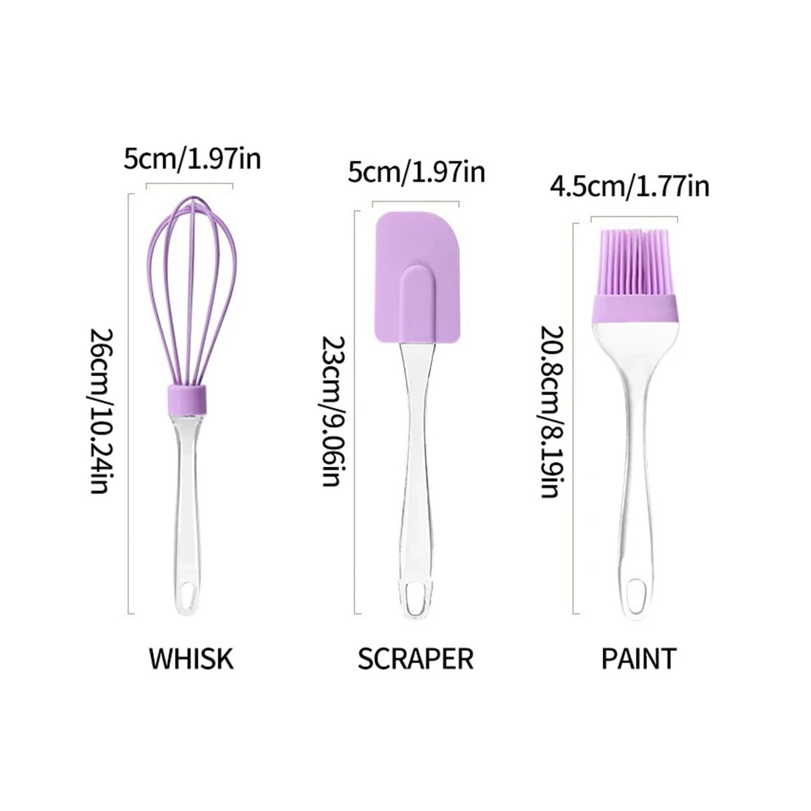 6 Pezzi Raschietto for Crema in Silicone Antiaderente Torta di Pane spatola for Burro for Olio con Manico in PP for Strumento Cottura della Cucina per Cucinare(Pink)