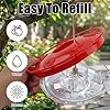 FEED GARDEN 16oz Hummingbird Feeder for Outdoors - Leak-Proof Disc Design with Built-in Ant Moat, 5 Feeding Ports, Wide Mouth Easy Clean & Refill, Red Hanging Feeder for Garden #4