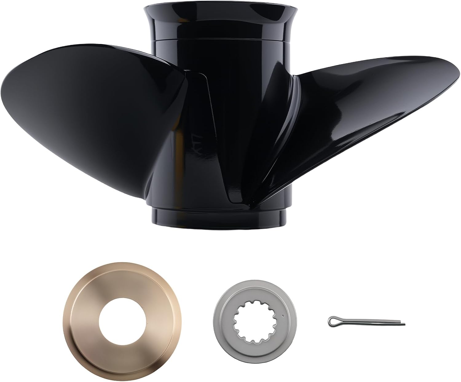 maXpeedingrods 3 Blades 13 1/4 X 17 Aluminum Boat Propeller for Johnson Evinrude Outboard 40-140 HP 13 Spline Tooth, RH, Parts No# 765183