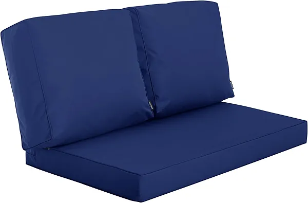 Comcaver Outdoor Loveseat Cushion, Waterproof Weather & Fade Resistant Seat and Backrest Cushion Set for Patio Furniture,46x24 Inch, Navy