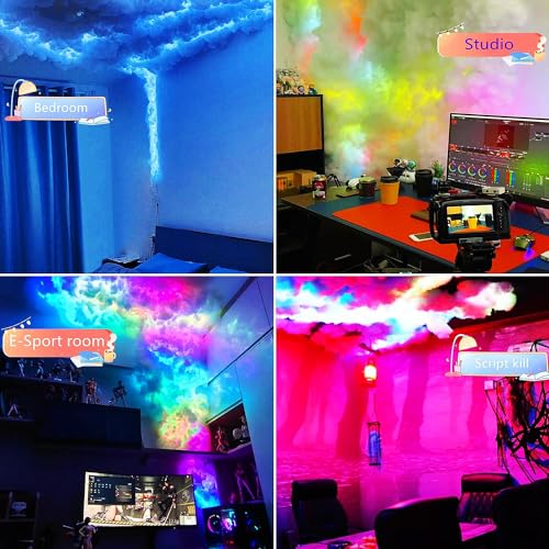 Luz LED Tornado 3D Nube Multicolor para Pared y Techo 5V miniatura 5