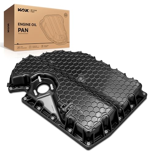 Image of KAX Engine Oil Pan for Tiguan, Q3, Passat, GTI, Golf Alltrack, Beetle, A3 | VWP55A with Drain Plug & Gasket Compatible with A3 Quattro, Golf, Jetta, Golf SportWagen, S3, Golf R, TT Quattro, TTS Quattro