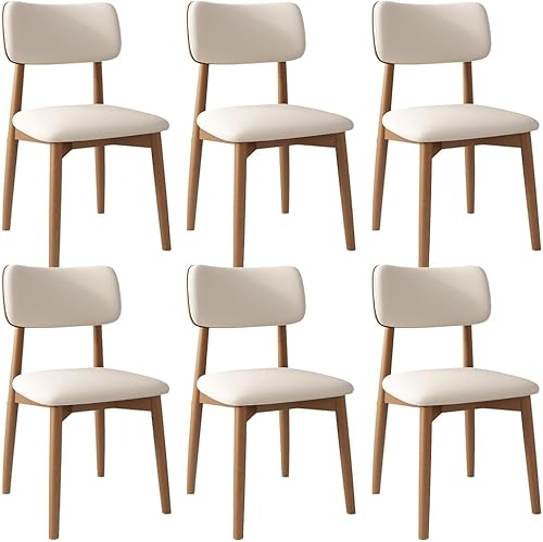 Miniatura 61 de YVYKFZD Solid Wood Dining Chairs, Kitchen Chairs Set with Curved Backrest, Leather Upholstered Dining Room Chair, Armless Living Room Chair, for