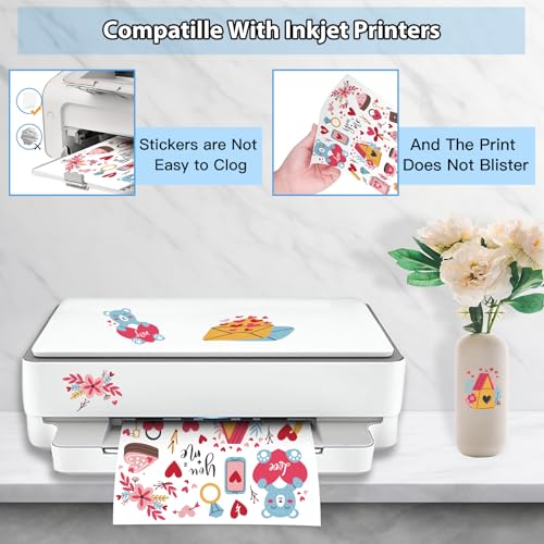 Premium Printable Clear Vinyl Sticker Paper for Inkjet Printers,Transparent Paper of 8.5x11 "DIY Personalized Self-adhesive Paper That is Tear Resistant, Waterproof Labels,Easy to Cut (30 Sheets)