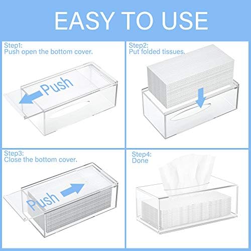HIIMIEI Acrylic Tissue Box Cover Clear Tissue Holder Napkin Dispenser for Home Office Restaurant