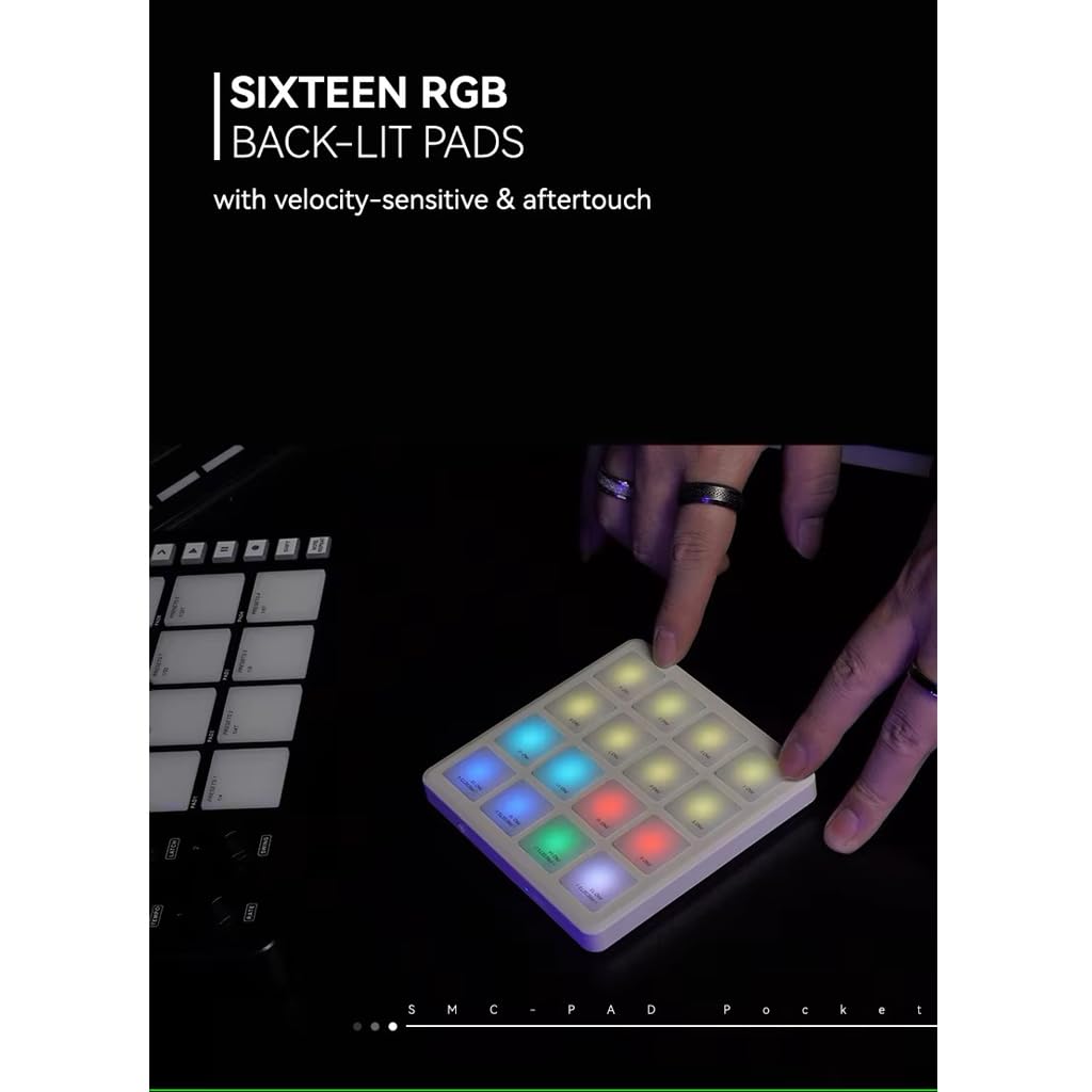 M-WAVE SMC Pad Pocket – Kompakter Bluetooth-MIDI-Controller für Beatmaker, Songwriter und Live-Setups