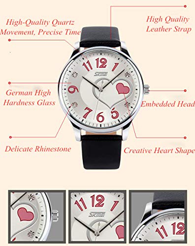Ijahwrs IJ-9085 Women'S Analog Watch, Fashion Lady Quartz Wrist Watch Leather Strap Big Face Fun Cute Watches thumb #4