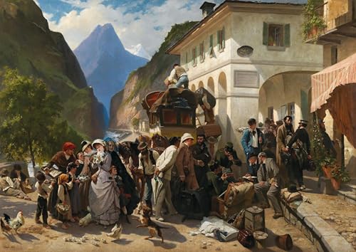 Affiche de peinture Zollstation am Simplonpass d'Eugène Giraud pour salon 60x90cm