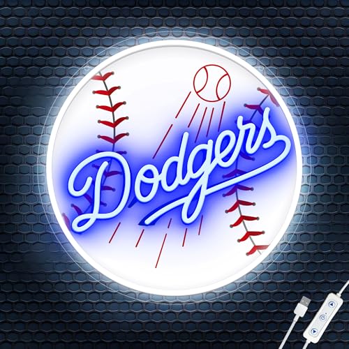 GEEVYOO Baseball Neon Signs for Wall Decor Dimmable Led Neon Lights for Bedroom Man Cave Garage Home Bar Dorm Party Game Room Decor Holiday Gift for Baseball Team Fans Sport Lover
