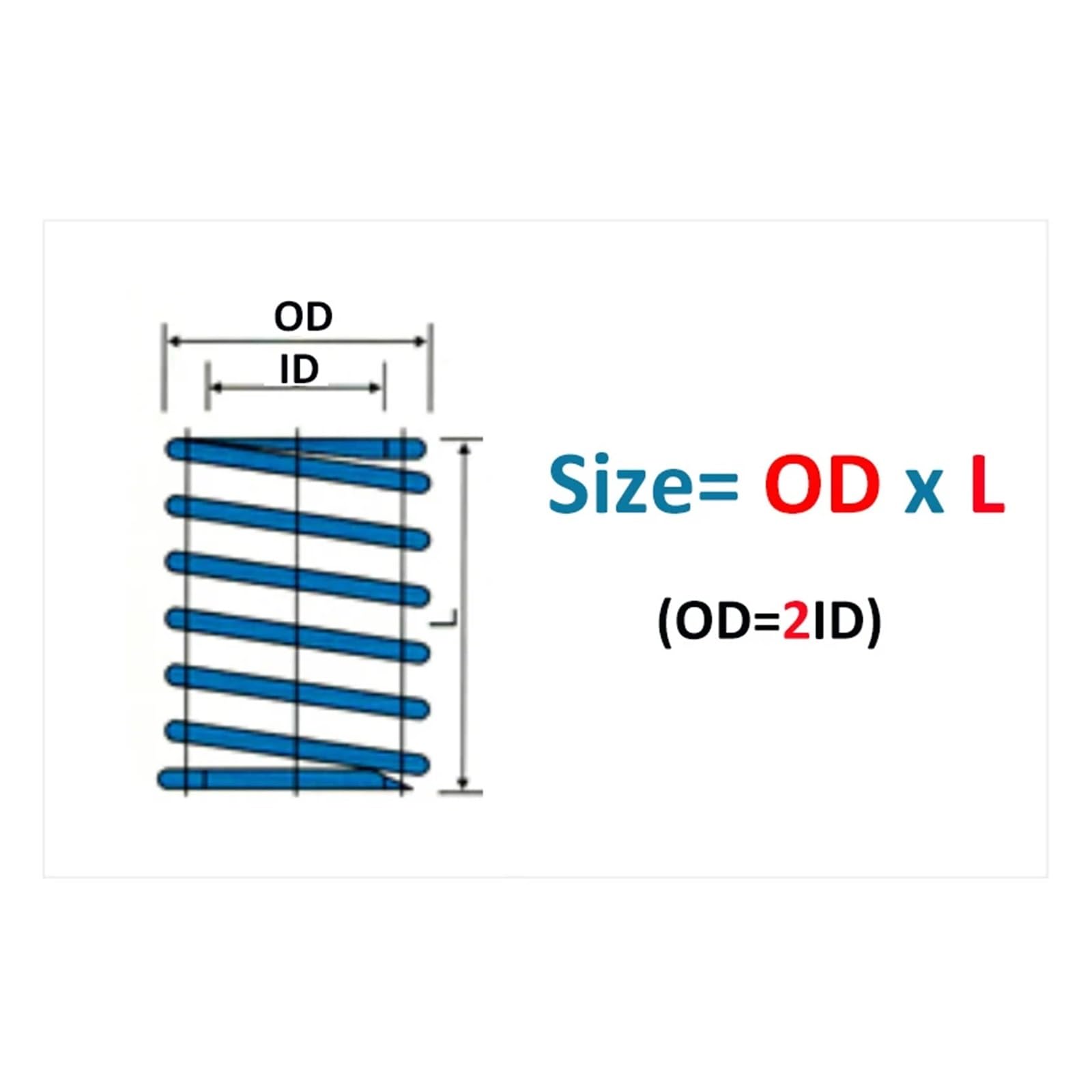 1 pz. Molle a compressione for stampaggio a spirale, blu, diametro esterno 8-35 mm, lunghezza 25-200 mm.(90mm,35mm(1Pc))