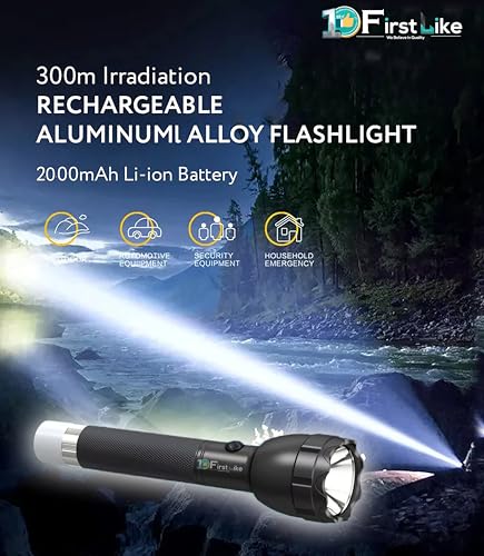 Image of 50W+30W Dual 2 in1 Power Full Led Rechargeable Long Range Torch Upto 1 Km Flashlight (Tube)