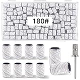 100 Pcs (180 Grit White)Sanding Bands Nail Drill Bit with 0.31in diameter,Nail Drill Bits Extreme...