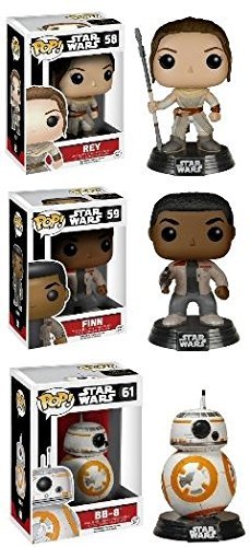 Funko POP! Star Wars Episode VII: Rey & Finn w/ BB-8 - Vinyl Bobble-Head Figure Set NEW