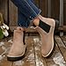 Women Short Leg Fashion Classic Western Boots Mary Jane Shoes Outside for Ladies Riding Boots for Parties and Proms Beige