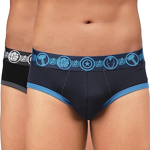 Image of Zoiro Men Cotton Blend Printed Marvel Brief Pack of 2 |Colours May Vary