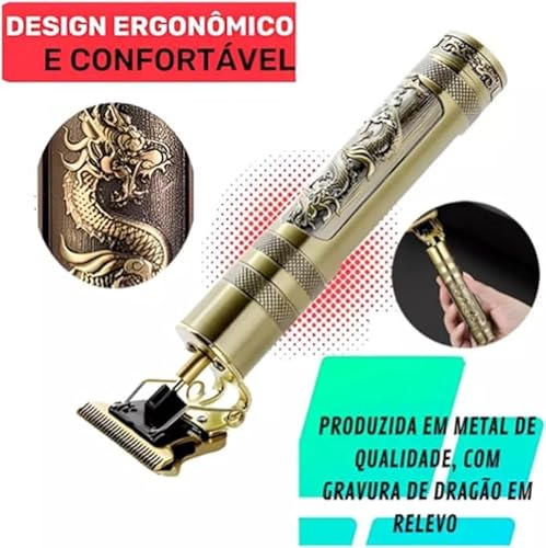 Máquina de Cortar Cabelo Profissional Barba Pezinho Personalizada Com Limitador de Lamina Ajustável