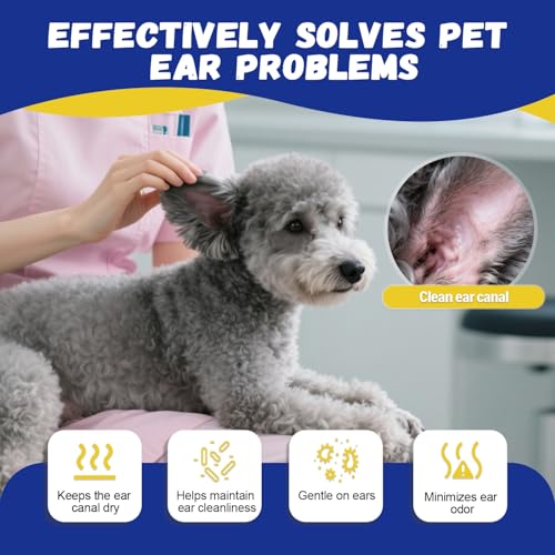 Image of Dog Ear Hair Removal Kit - Ear Powder, Safety Round Tip Scissors & Locking Tweezers - At-Home Grooming Set for Hair Plucking, Wax Removal & Odor Control - Ideal for Poodles & Doodles