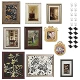 10 Pcs Vintage Picture Frames for Wall or Tabletop Display, French Country Photo Frames Vintage Antique Wall Art Set for Gallery Bedroom Living Room Decor