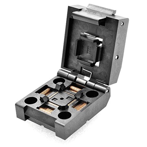 allsocket qfp64-05 socket ic burn-in tesing socket fpq-64-05-06 05mm pitch 10x10mm ic dimension clamshell socket soldering versionqfp64-05
