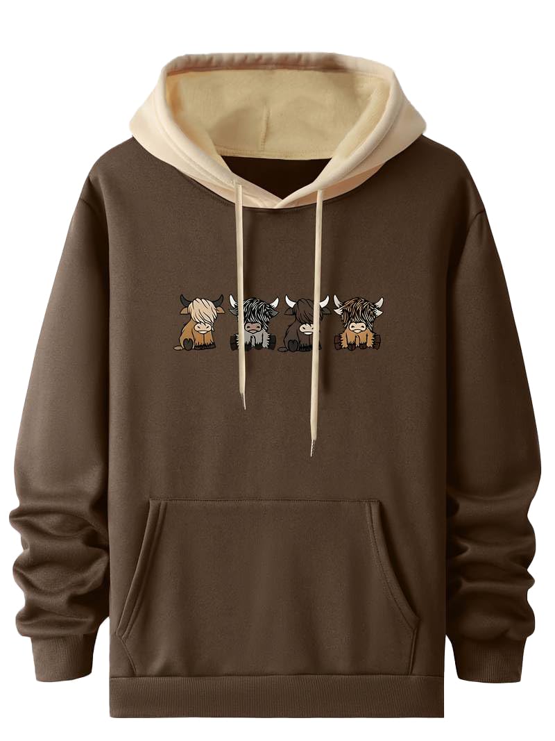 TAGDO 2044 Sudadera con capucha para hombre, estilo informal, de lana, dibujos animados