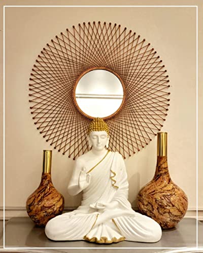Image of Swarn House Decor's Beautiful Sitting Buddha Idol Statue For Home & Garden - Big Size 2 Feet, Fantasy, Multicolour