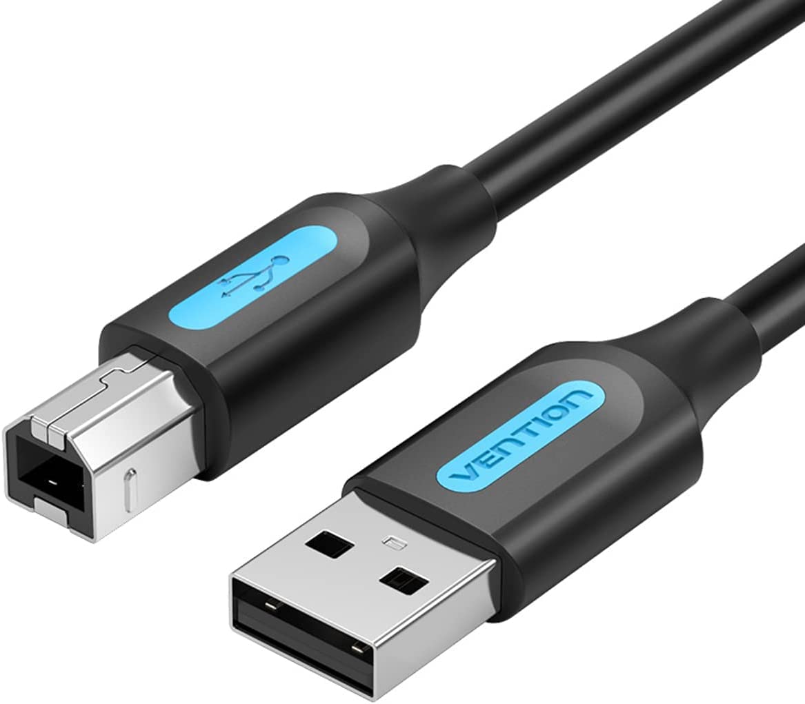 Cable USB 2.0 Impresora Vention COQBH/ USB Tipo-B Macho - USB Macho/ 480Mbps/ 2m/ Negro