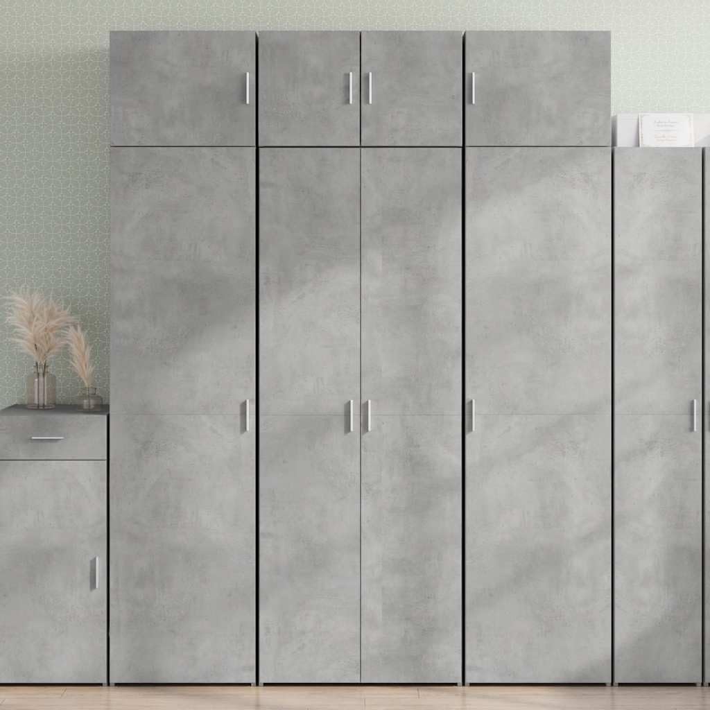 vidaXL Aparador Alto Madera de ingeniería Gris hormigón 70x42,5x185 cm