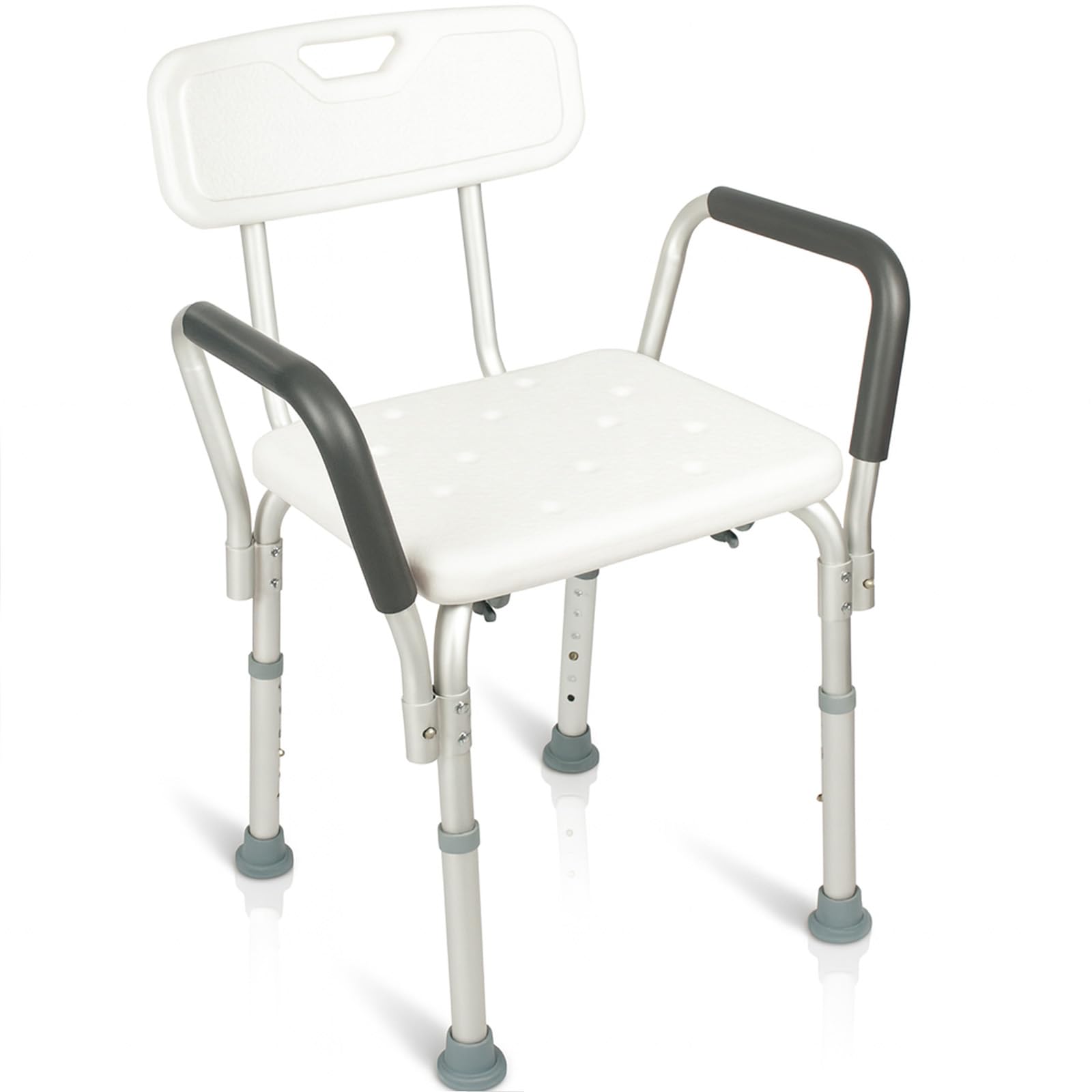 Vive Shower Chair with Arms & Back - Small, Narrow, Medical, Universal Bath Tub Transfer Bench - Safe Adjustable Handicap Stool for Inside Bathtub, Bathroom - Rotating Safety Sliding
