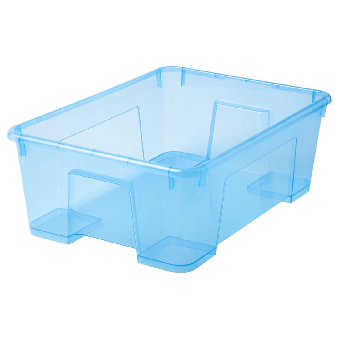 Graidient span ikeea SAMLA Storage Box with Lid – 11L (3 Gal), Blue Transparent Plastic Organizer Bin – Stackable, Dustproof Container for Home, Garage & Seasonal Storage, 39x28x14 cm (blue)