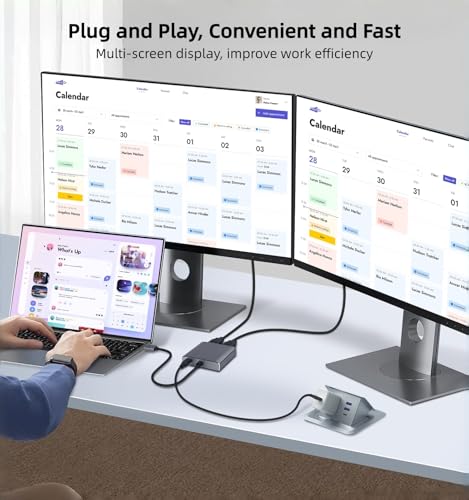 Adaptateur DisplayPort vers double HDMI pour étendre l'affichage PC