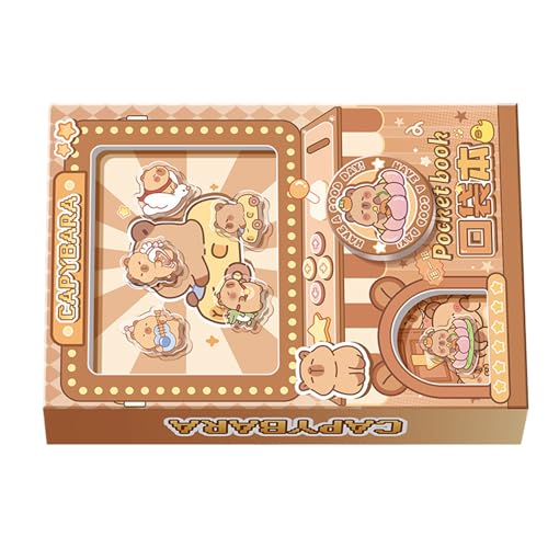 Cuaderno de bolsillo Capybara con diseño de máquina de garra, juguetes divertidos para el estrés, suministros escolares de animales, artículos de papelería para recompensas, cumpleaños, oficina