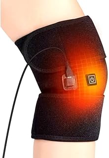 Joelheira Elétrica Térmica 3 Níves de Aquecimento Infravermelho, Alívio Para Articulações Artrite, Cãimbras Cinta de Joelho Elétrico com Cabo USB, Joelheira Massageadora Para Homens e Mulheres