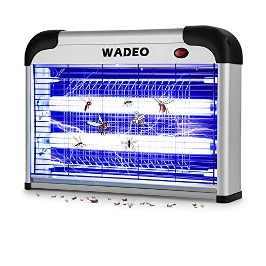 WADEO Insectenverdelger Elektrisch, Muggenverdelger Muggenlamp met UV-licht, Muggenval Insectenval Vliegenverdelger Chemicaliënvrij voor Binnen en Tuinen 20W 100m²