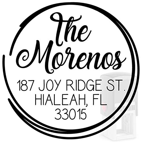 Custom Address Stamp Self-Inking Monogram Address Stamp Personalized Address Stamp 10+ Designs! (Round 6) #TOP2