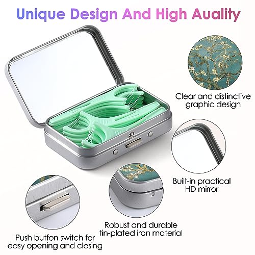 Image of Dental Floss Portable Case, Easy to Store Floss Picks of Various Sizes, Portable Dental Floss Dispenser is Perfect for Travelling, Hotels, Dinners, Appointments.Green Tree