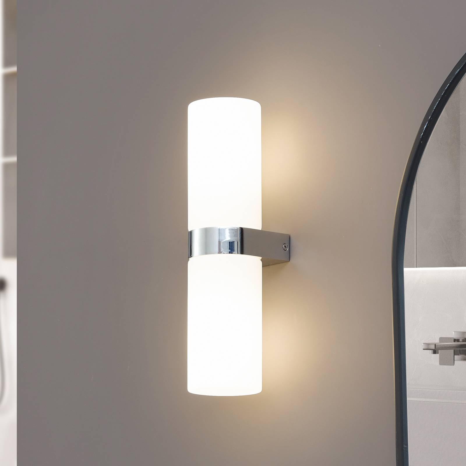 Lucande Wandleuchte, Wandlampe Bad Basolo (spritzwassergeschützt (Modern) in Chrom (2 flammig E14) - Wandleuchten Spiegelleuchte Badezimmer Wandbeleuchtung Badezimmerleuchte
