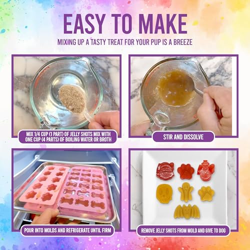 Image of SodaPup Dogtastic Jelly Shots Mix with Paw Silicone Mold - Cranberry Flavored Gelatin Superfood for Dogs, Packed with Collagen for Joints, Digestion, Gut, Skin & Coat Health - 4.7oz, Made in USA