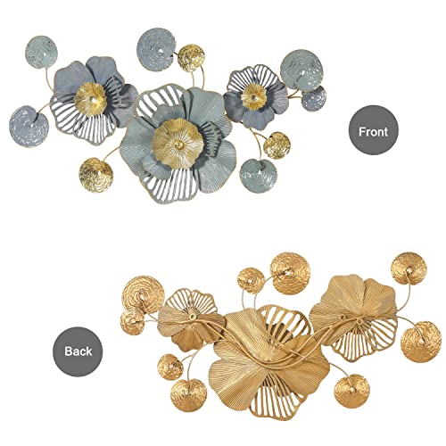 Asense Metal Flower Wall Decor, Modern Wall Hanging Sculpture Art, Home Decorations Accents For Living Room Bedroom Kitchen Or Office #TOP3