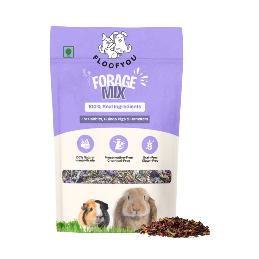 Forage Mix Treats for Rabbits, Guinea-Pigs, Hamsters & Small Animals - Vegan Fibre-Rich Daily Enrichment Snacks - Supports Natural Instincts-image-30