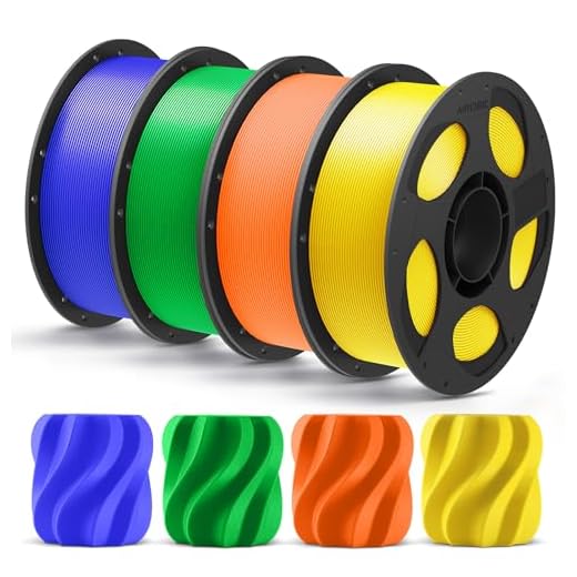 ANYCUBIC PLA+ 3D Printer Filament Bundle, PLA Plus 1.75mm Dimensional Accuracy +/- 0.02mm, Fit Most FDM 3D Printers, 4 Pack 1KG Reusable Spool, Blue, Green, Orange, Yellow