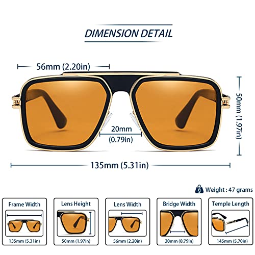 Trendy Retro Sunglasses for Men Women Stark Vintage Shades 70s Italian Fashion Square Metal Glasses3