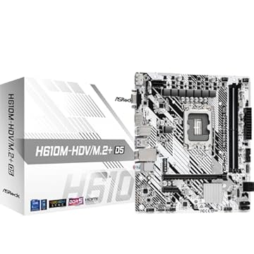 Placa Mãe ASRock H610M-HDV/M.2+ D5, Chipset H610, Intel LGA 1700, mATX, DDR5