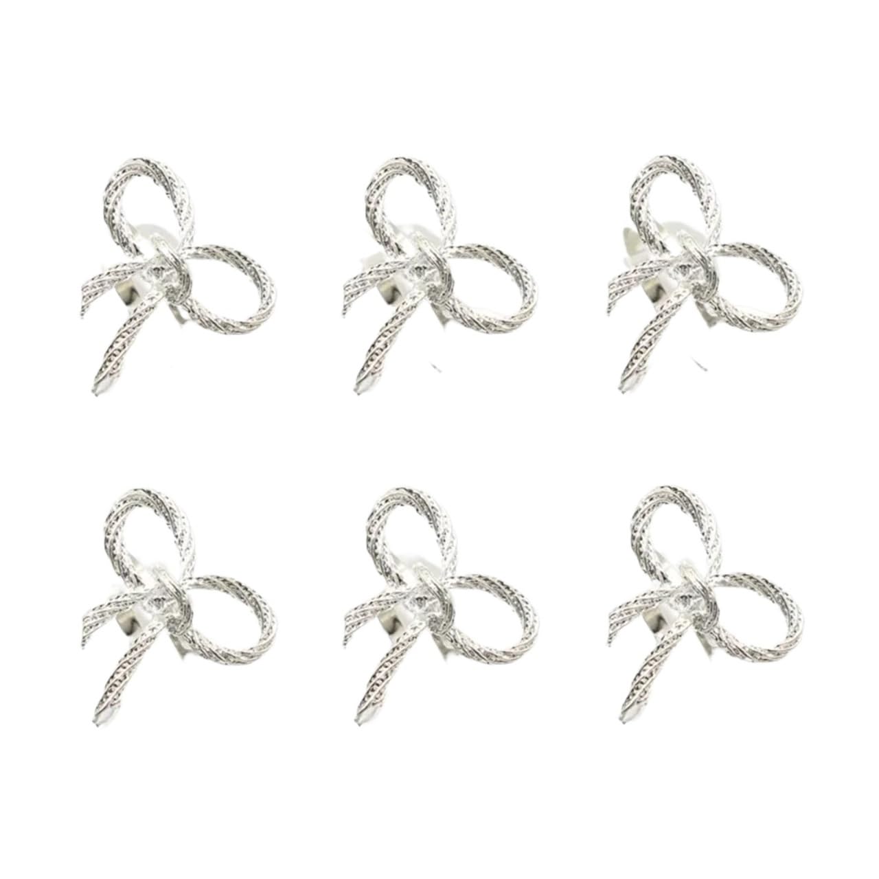 Edvkrgqx Silver Table Decor Napkin Rings, Napkin Rings 24Pcs Bowknot Metal Multicolor For Christmas, Thanksgiving, Wedding, Banquet