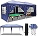 Produktbild Serface Pavillon Faltpavillon 3x6m/3x3m Wasserdicht Faltbare Gartenpavillon Festival Sonnenschutz Faltpavillon, UV-Schutz mit 4 Seitenteilen für Garten/Party/Hochzeit/Picknick (3x6m Navy blau)