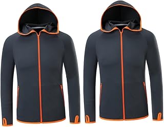 Didiseaon Jaqueta De Proteção Solar 2 Peças Roupas De Pesca Casaco Roupas De Proteção Solar Roupas De Pesca Roupas Com Capuz Roupas Respiráveis Preto Tecnologia Roupa UV