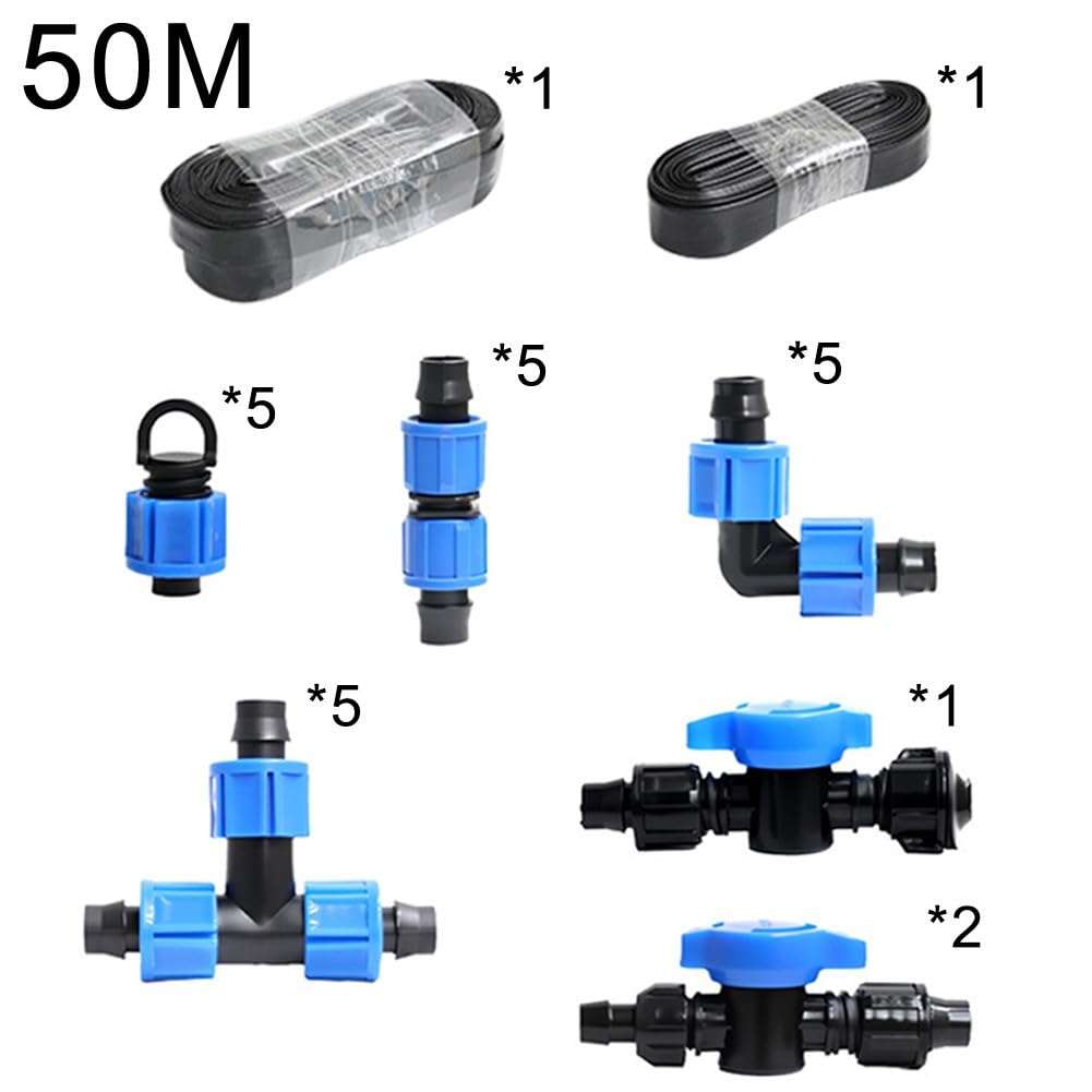 Kit di irrigazione a goccia da 16 mm, sistema di irrigazione completo da giardino con valvole a sfera e Tee, adatto per ortaggi domestici