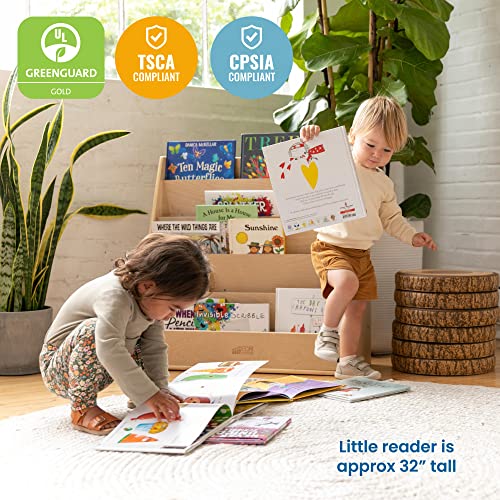 Image of ECR4Kids Streamline Double-Sided Book Display, Classroom Bookshelf, Natural