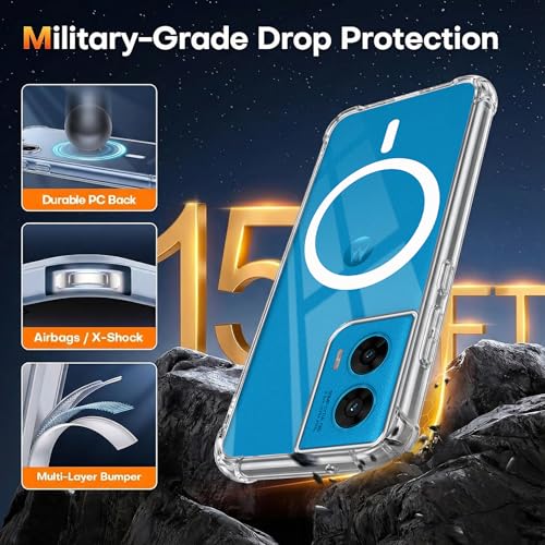 Image of Jkobi Shockproof Crystal-Clear Back Cover for Motorola Moto G96 (Magsafe Wireless Support | Drop & Camera Protection | Hard Polycarbonate)